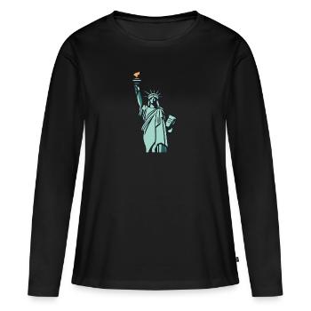 statue of Liberty - Women's Premium Organic Long Sleeve Shirt - black - Front - Julia (174cm)