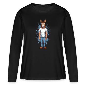 Donkey man - Women's Premium Organic Long Sleeve Shirt - black - Front - Julia (174cm)