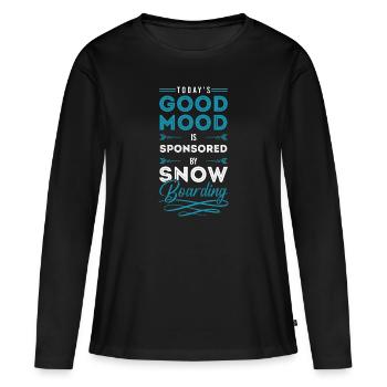 Snowboard Hobby Winterurlaub - Frauen Premium Bio Langarmshirt - Schwarz - Vorne - Julia (174cm)