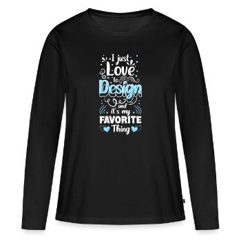 Illustrateur Dessinateur Dessin - T-shirt manches longues Premium bio Femme - noir - Devant - Julia (174cm)