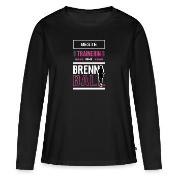 Beste Brennball Trainerin Brennballtrainerin Spiel - Frauen Premium Bio Langarmshirt - Schwarz - Vorne - Julia (174cm)