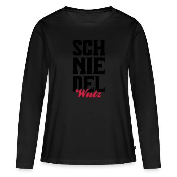 schniedelwutz penis lustig - Frauen Premium Bio Langarmshirt - Schwarz - Vorne - Julia (174cm)
