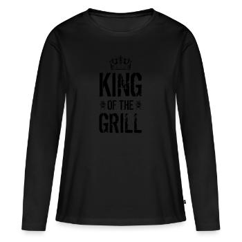 Barbecue Roi King - T-shirt manches longues Premium bio Femme - noir - Devant - Julia (174cm)