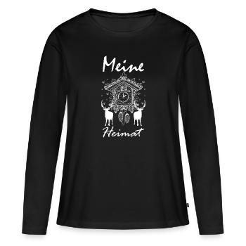 Mon horloge coucou de cerf domestique - T-shirt manches longues Premium bio Femme - noir - Devant - Julia (174cm)