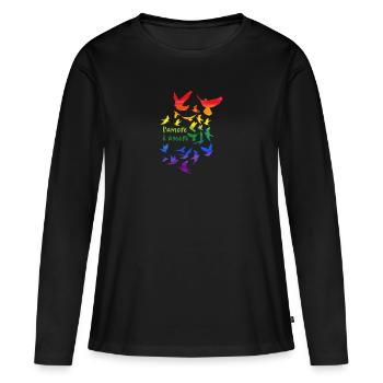 l amore è amore, sourd, sourd, graffiti, arc-en-ciel - T-shirt manches longues Premium bio Femme - noir - Devant - Julia (174cm)