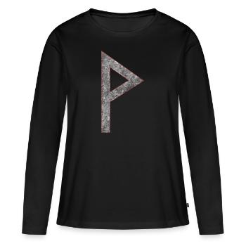 Rune Wunjo W - T-shirt manches longues Premium bio Femme - noir - Devant - Julia (174cm)