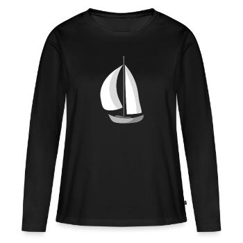 bateau à voile - T-shirt manches longues Premium bio Femme - noir - Devant - Julia (174cm)