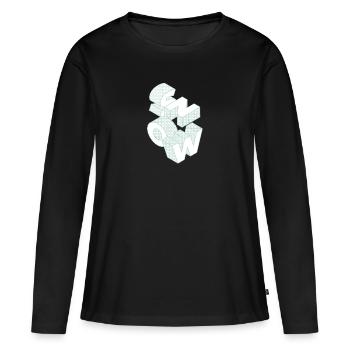 Snow Weihnachten Schnee Schrift Geschenk Winter - Frauen Premium Bio Langarmshirt - Schwarz - Vorne - Julia (174cm)