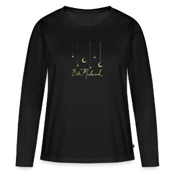 Eid Mubarak/ Ramadan / Islam - Frauen Premium Bio Langarmshirt - Schwarz - Vorne - Julia (174cm)