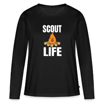 SCOUT: Scout Life - T-shirt manches longues Premium bio Femme - noir - Devant - Julia (174cm)