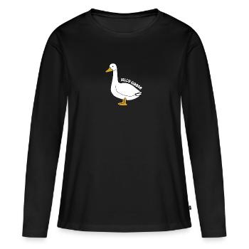 Silly Goose gift - Frauen Premium Bio Langarmshirt - Schwarz - Vorne - Julia (174cm)