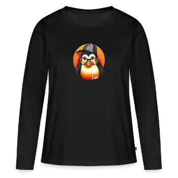 Lua-Linux Fusion : Pour les passionnés de technologie - T-shirt manches longues Premium bio Femme - noir - Devant - Julia (174cm)