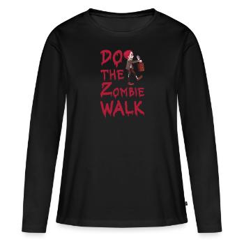 Do The Zombie Walk Horror Halloween Untote Leiche - Frauen Premium Bio Langarmshirt - Schwarz - Vorne - Julia (174cm)