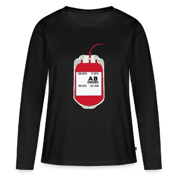 AB Negativer Blutbeutel - Frauen Premium Bio Langarmshirt - Schwarz - Vorne - Julia (174cm)