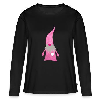 Wichtel Flausch Weihnachten Zwerg Herz Bart Mütze - Frauen Premium Bio Langarmshirt - Schwarz - Vorne - Julia (174cm)