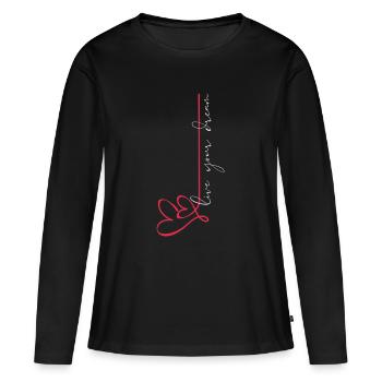 Vis ton rêve - T-shirt manches longues Premium bio Femme - noir - Devant - Julia (174cm)