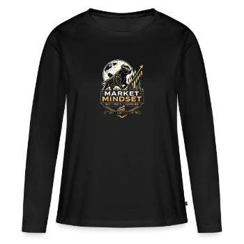 Börse Finanzen Bank Investment Trading  - Frauen Premium Bio Langarmshirt - Schwarz - Vorne - Julia (174cm)