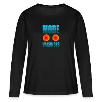 Mode Vacances - T-shirt manches longues Premium bio Femme - noir - Devant - Julia (174cm)