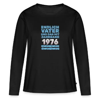Endlich 1976 - Frauen Premium Bio Langarmshirt - Schwarz - Vorne - Julia (174cm)