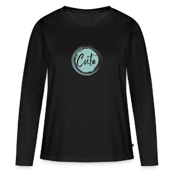 Cute - Women's Premium Organic Long Sleeve Shirt - black - Front - Julia (174cm)