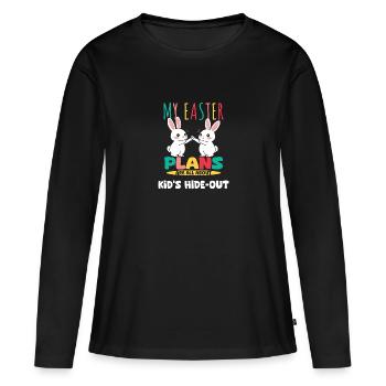 Mes projets de Pâques Ambiance de cachette pour enfant pour Bunny - T-shirt manches longues Premium bio Femme - noir - Devant - Julia (174cm)