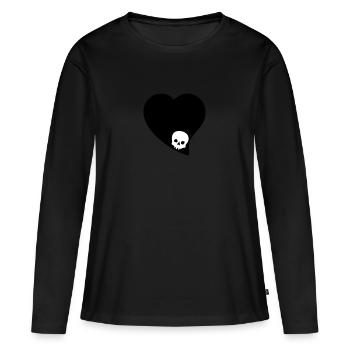 Selbst denken - Frauen Premium Bio Langarmshirt - Schwarz - Vorne - Julia (174cm)