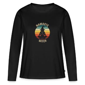 Namaste Witch - Frauen Premium Bio Langarmshirt - Schwarz - Vorne - Julia (174cm)