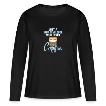 Website Development Coffee Web Developer Programme - Frauen Premium Bio Langarmshirt - Schwarz - Vorne - Julia (174cm)