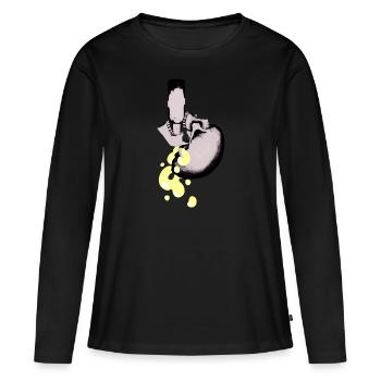 BOIRE COMME UN TROU - T-shirt manches longues Premium bio Femme - noir - Devant - Julia (174cm)
