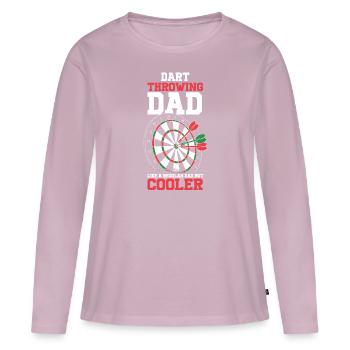 Dart wirft Papa wie ein normaler Papa - Frauen Premium Bio Langarmshirt - Altrosa - Vorne - Julia (174cm)