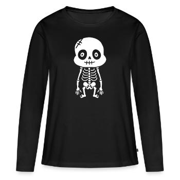 Squelette - T-shirt manches longues Premium bio Femme - noir - Devant - Julia (174cm)