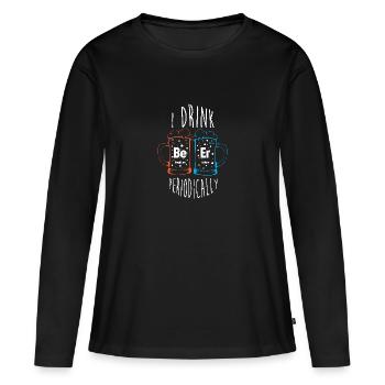Tableau périodique - T-shirt manches longues Premium bio Femme - noir - Devant - Julia (174cm)