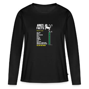 Sternzeichen Widder - Frauen Premium Bio Langarmshirt - Schwarz - Vorne - Julia (174cm)