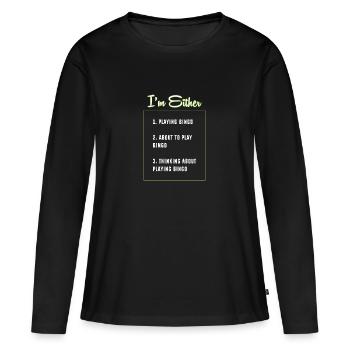 Bingo - Women's Premium Organic Long Sleeve Shirt - black - Front - Julia (174cm)