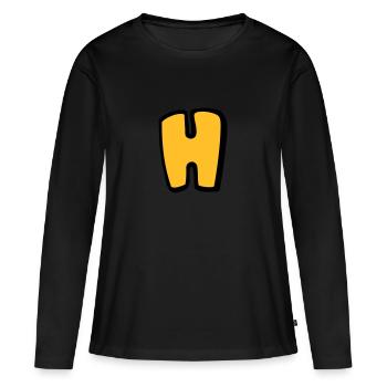 Alphabet H - T-shirt manches longues Premium bio Femme - noir - Devant - Julia (174cm)