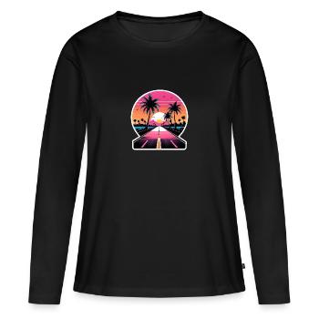 Miami Driving on a lonely Road - Women's Premium Organic Long Sleeve Shirt - black - Front - Julia (174cm)