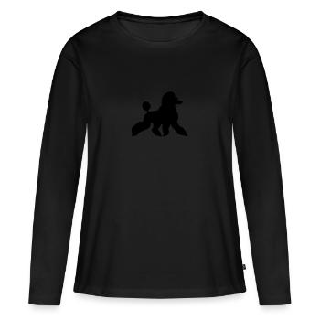 Pudel - Frauen Premium Bio Langarmshirt - Schwarz - Vorne - Julia (174cm)