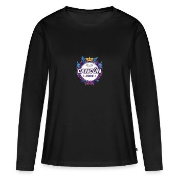 Cancún 2024 - T-shirt manches longues Premium bio Femme - noir - Devant - Julia (174cm)