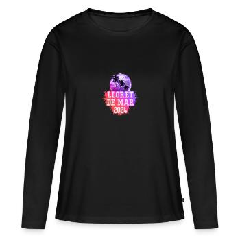 Lloret De Mar 2024 Palmen - Frauen Premium Bio Langarmshirt - Schwarz - Vorne - Julia (174cm)