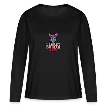 Lloret De Mar 2024 Party Esel - Frauen Premium Bio Langarmshirt - Schwarz - Vorne - Julia (174cm)