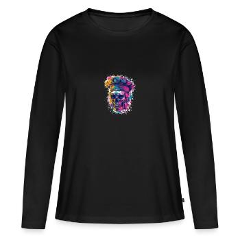 Chef Chef Skull - Women's Premium Organic Long Sleeve Shirt - black - Front - Julia (174cm)