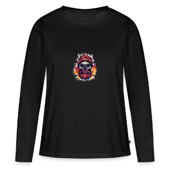 Lumberjack Skull Lumberjack - Women's Premium Organic Long Sleeve Shirt - black - Front - Julia (174cm)