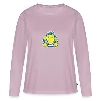 Limonade fraîche - T-shirt manches longues Premium bio Femme - rose poudré - Devant - Julia (174cm)