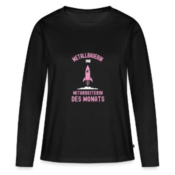 Metallbauerin Mitarbeiterin des Monats Metallbau - Frauen Premium Bio Langarmshirt - Schwarz - Vorne - Julia (174cm)