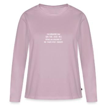 j'ai dégusté son foie - T-shirt manches longues Premium bio Femme - rose poudré - Devant - Julia (174cm)
