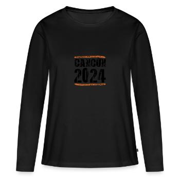 Dicton de Cancún 2024 - T-shirt manches longues Premium bio Femme - noir - Devant - Julia (174cm)