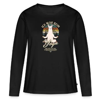 Ich war beim Yoga Spruch Lustig Ironie Sarkasmus - Frauen Premium Bio Langarmshirt - Schwarz - Vorne - Julia (174cm)