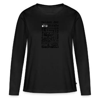 Helden der Straße, Hercules Prima 5, 25 km/h, Mofa - Frauen Premium Bio Langarmshirt - Schwarz - Vorne - Julia (174cm)