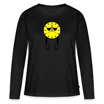 clock clock hour deprime fatigue br - Women's Premium Organic Long Sleeve Shirt - black - Front - Julia (174cm)