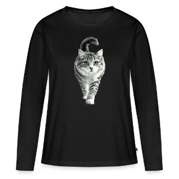 Amerikanische Locken - Frauen Premium Bio Langarmshirt - Schwarz - Vorne - Julia (174cm)
